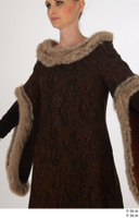  Photos Woman in Historical Dress 33 15th century Medieval Clothing brown dress with fur upper body 0002.jpg